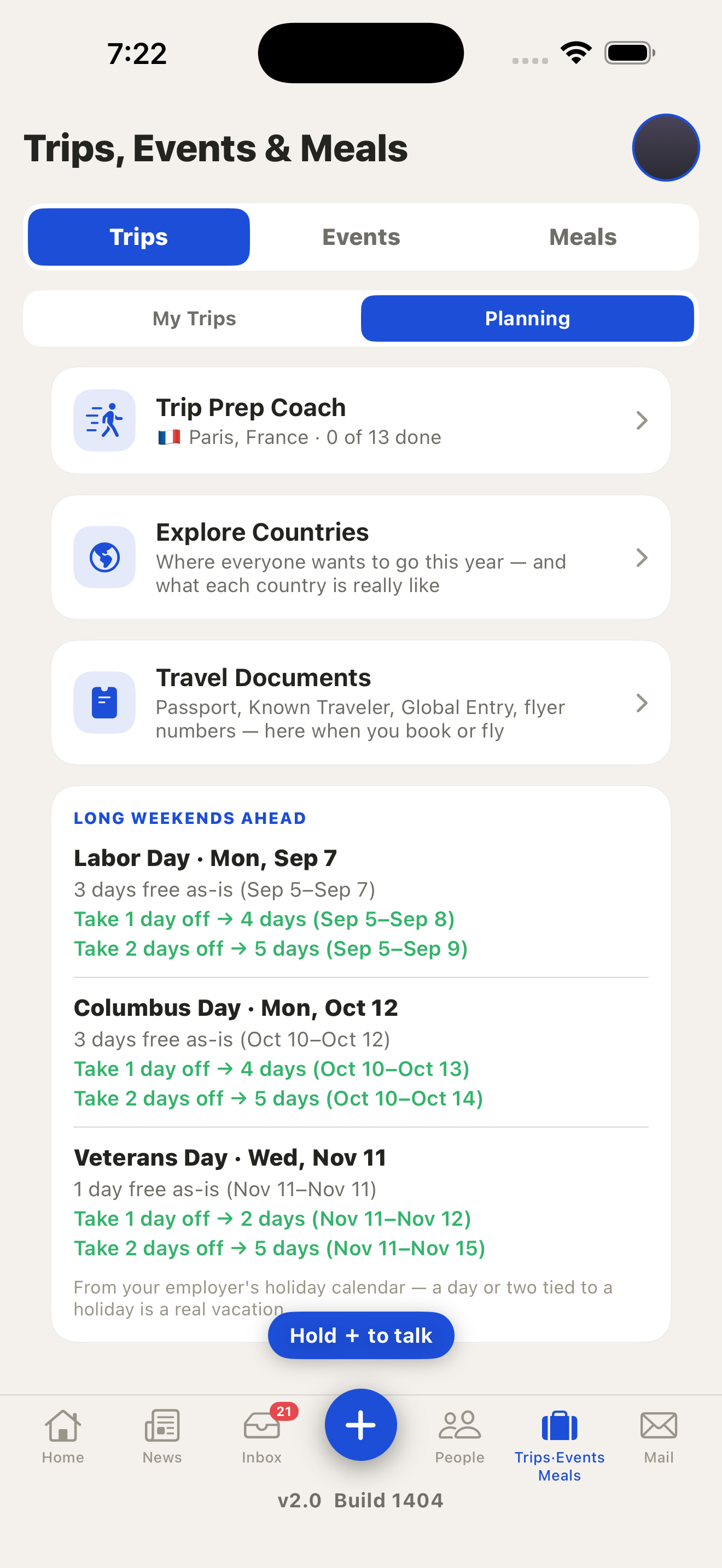 Trip planning